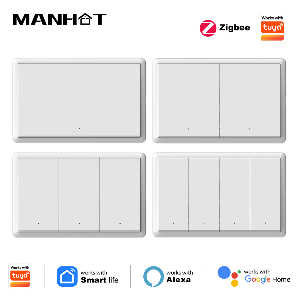 Smart Home Internet - Interruptor inteligente Manhot Zigbee sem necessidade