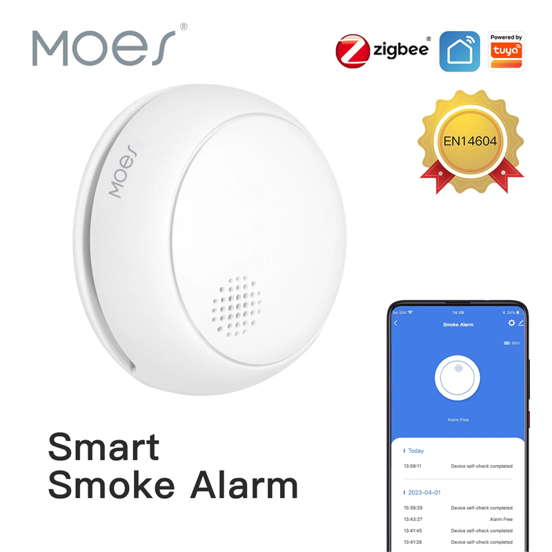 Smart Home Moes - Detector de Fumaça Inteligente Sem Fio