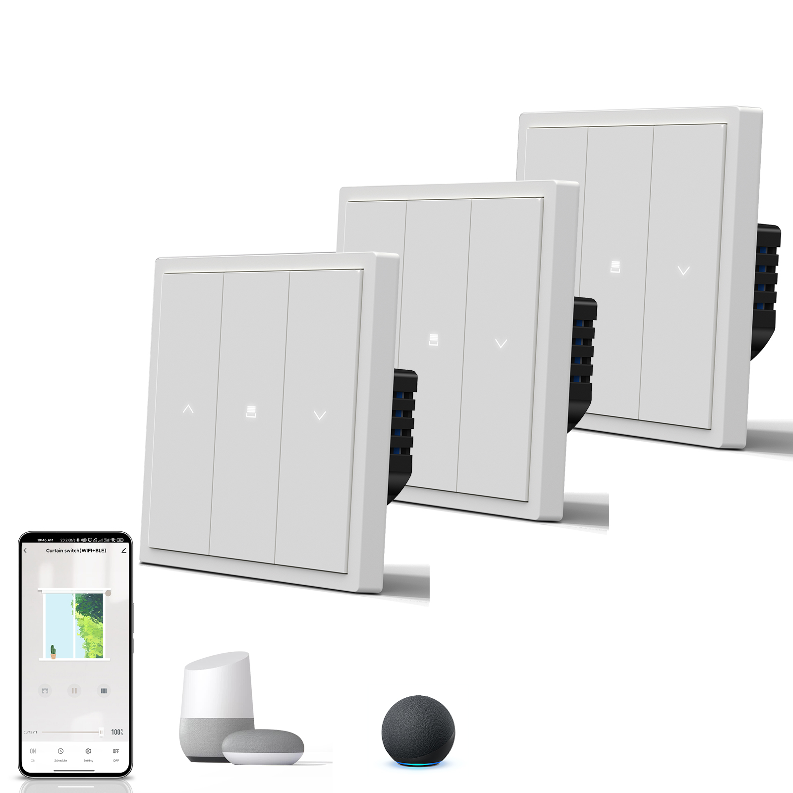 Smart Home Yellow - BSEED Interruptores de Cortina Zigbee Inteligentes
