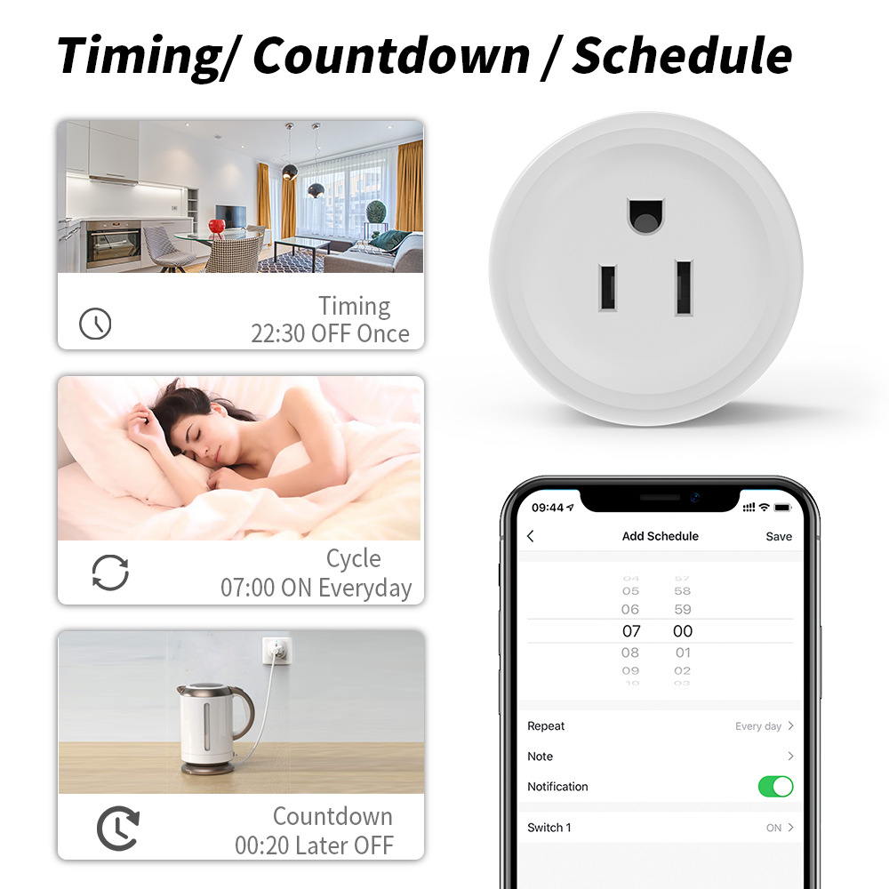 Smart Home Utilities - Tomada Inteligente Wi-Fi Padrão EUA 10A