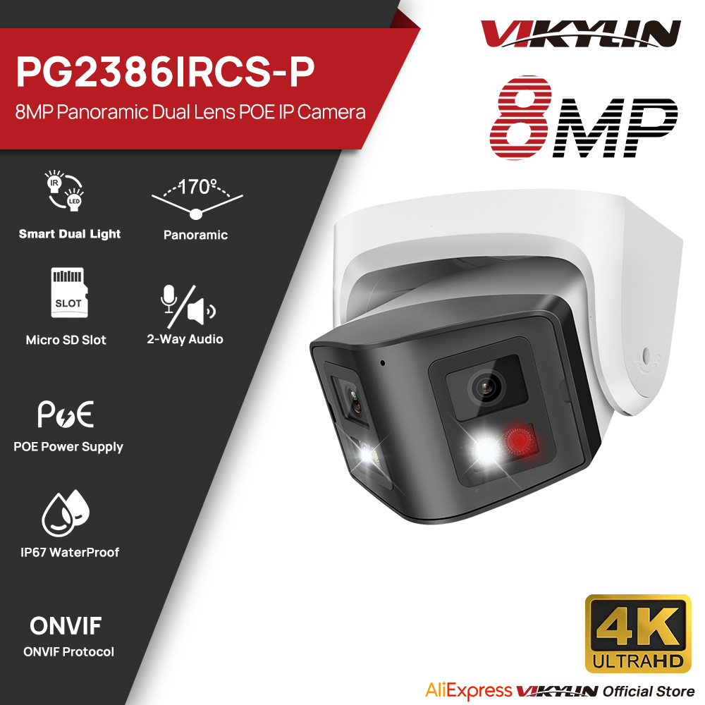 Smart Home Hikvision - Câmera IP Panorâmica Inteligente Vikylin 8MP