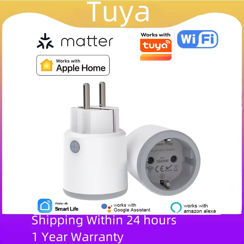 Smart Home Nas - Tomada Inteligente TUYA Matter Wi-Fi 16A