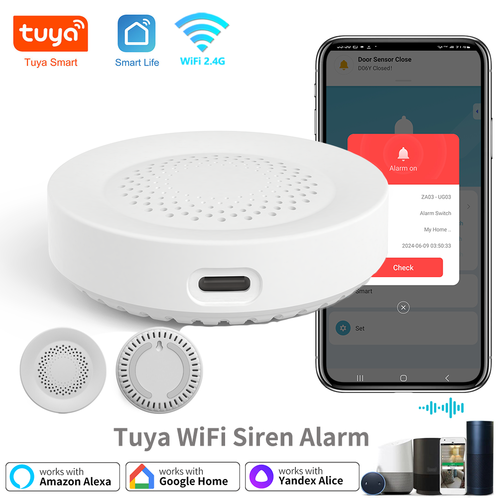 Smart Home Tablet - Alarme de sirene WiFi Tuya para