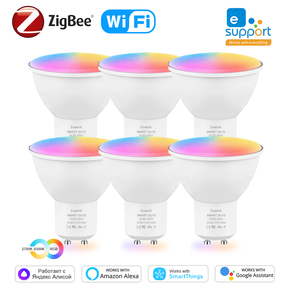 Smart Home Yellow - Lâmpada LED inteligente regulável, ZigBee GU10,