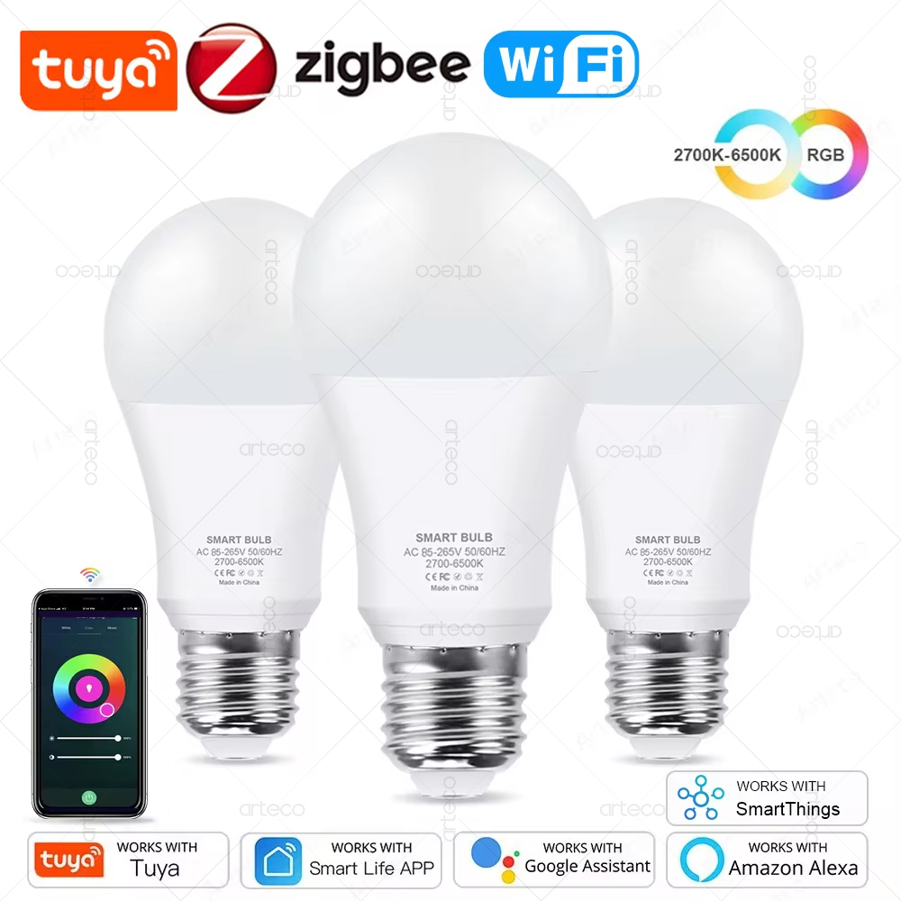 Smart Home Yellow - Tuya e27 zigbee lâmpadas led wifi