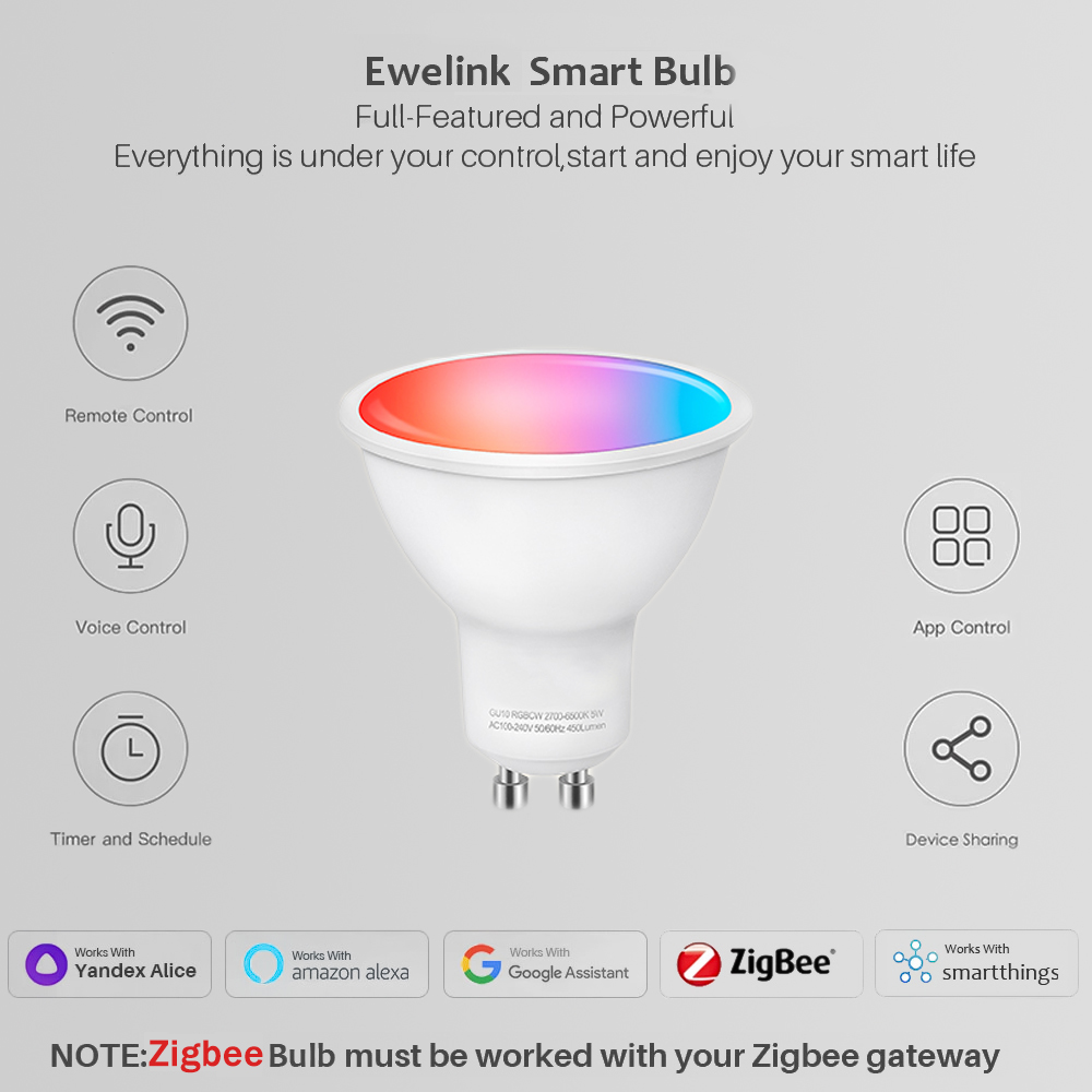 Lâmpadas LED Ewelink GU10 Zigb - Smart Home Tablet avaliação e preço