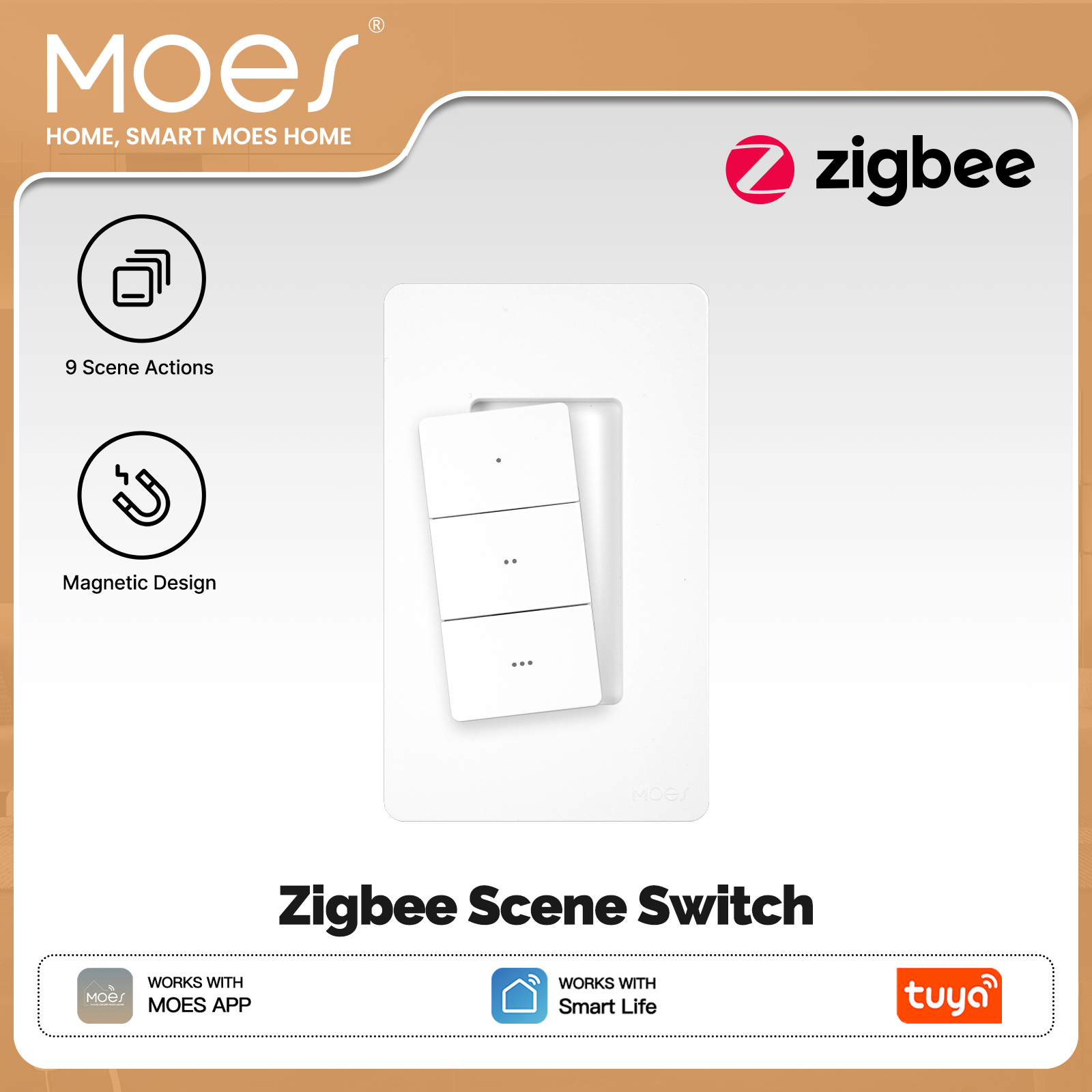 MOES Tuya Zigbee Interruptor d - Smart Home Internet avaliação e preço