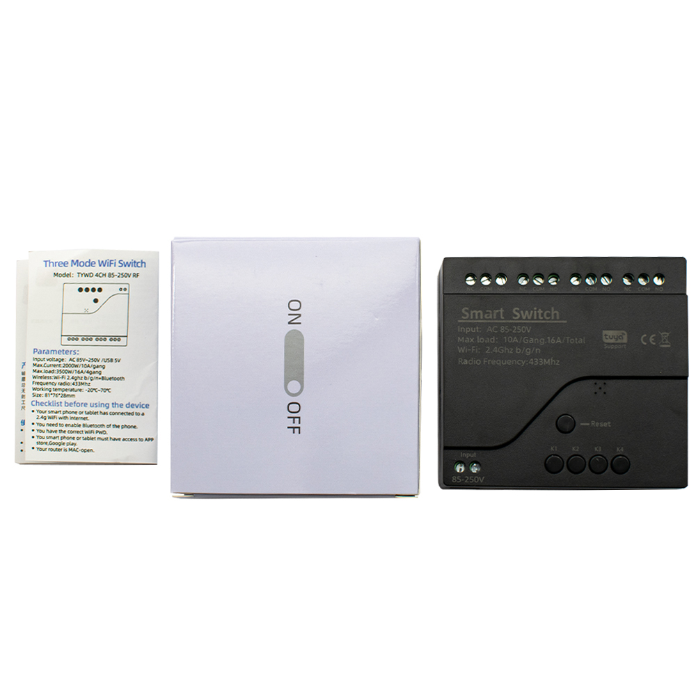 Estilo preto tuya 4ch wifi mód - Smart Home Utilities avaliação e preço