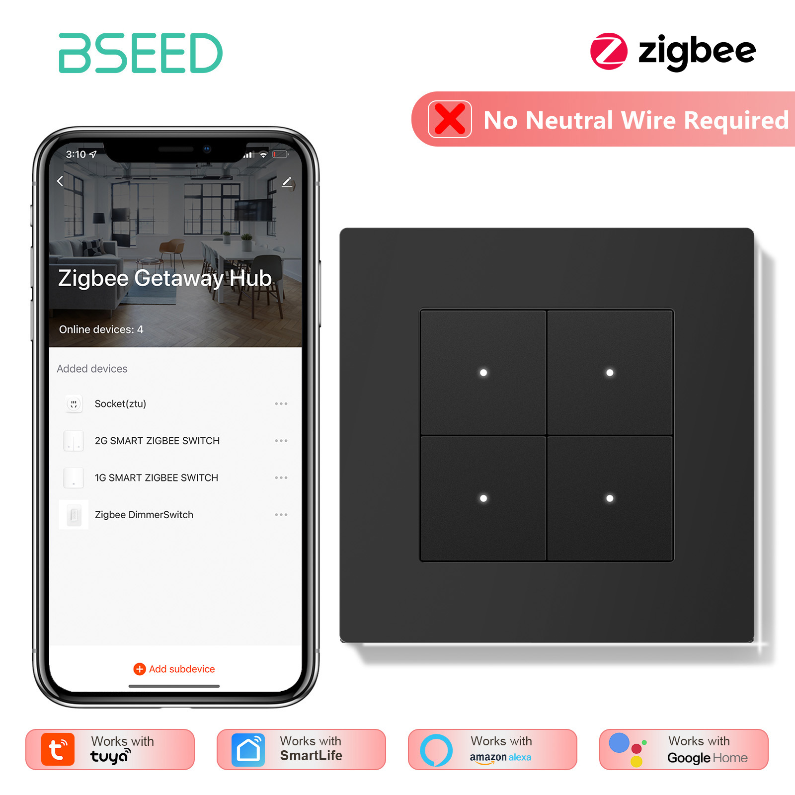 BSEED Interruptor de Luz Intel - Smart Home Yellow avaliação e preço