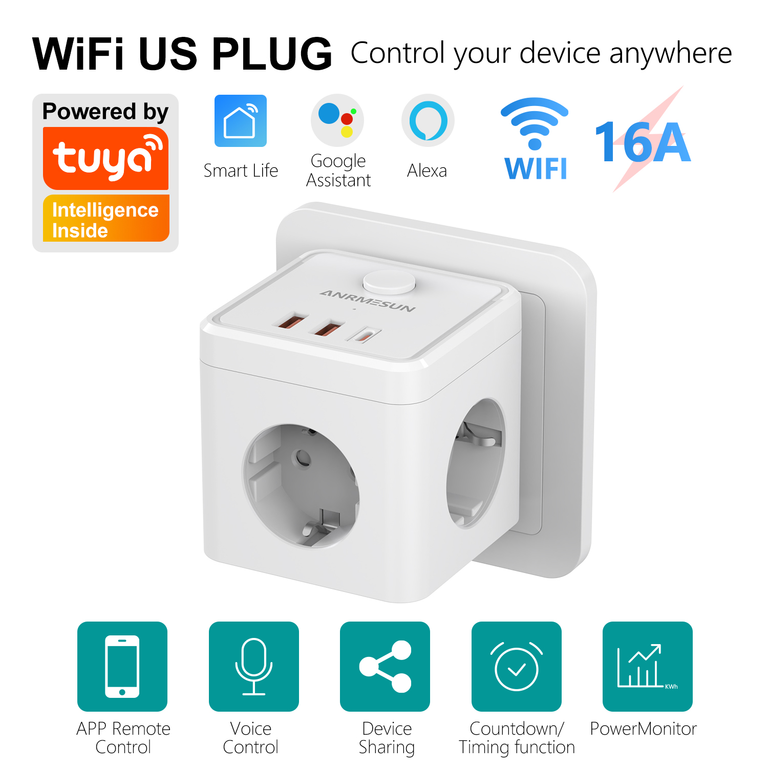Tomada Inteligente Wi-Fi com 3 - Smart Home Utilities avaliação e preço
