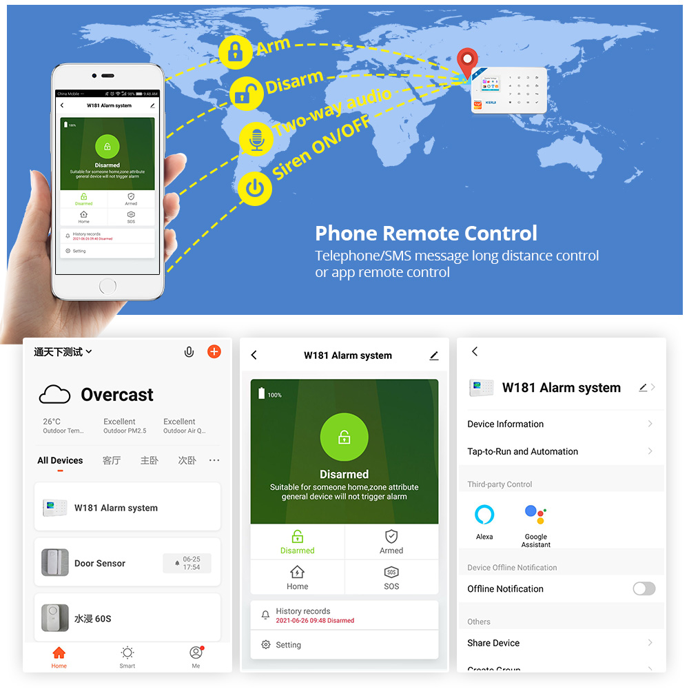 Kerui kit sistema de alarme se - Smart Home Demo Kit avaliação e preço