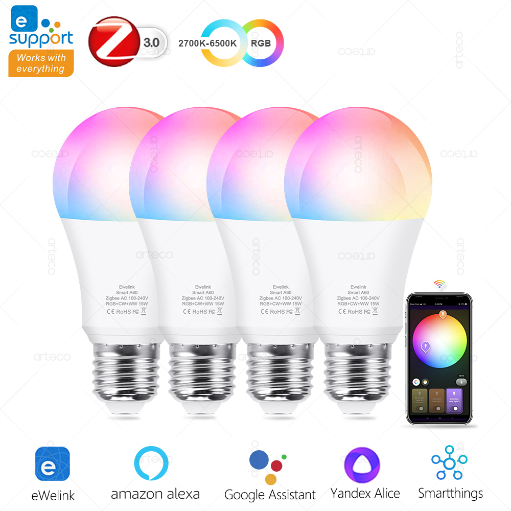 15w 18w e27 zigbee lâmpadas in - Smart Home Yellow avaliação e preço