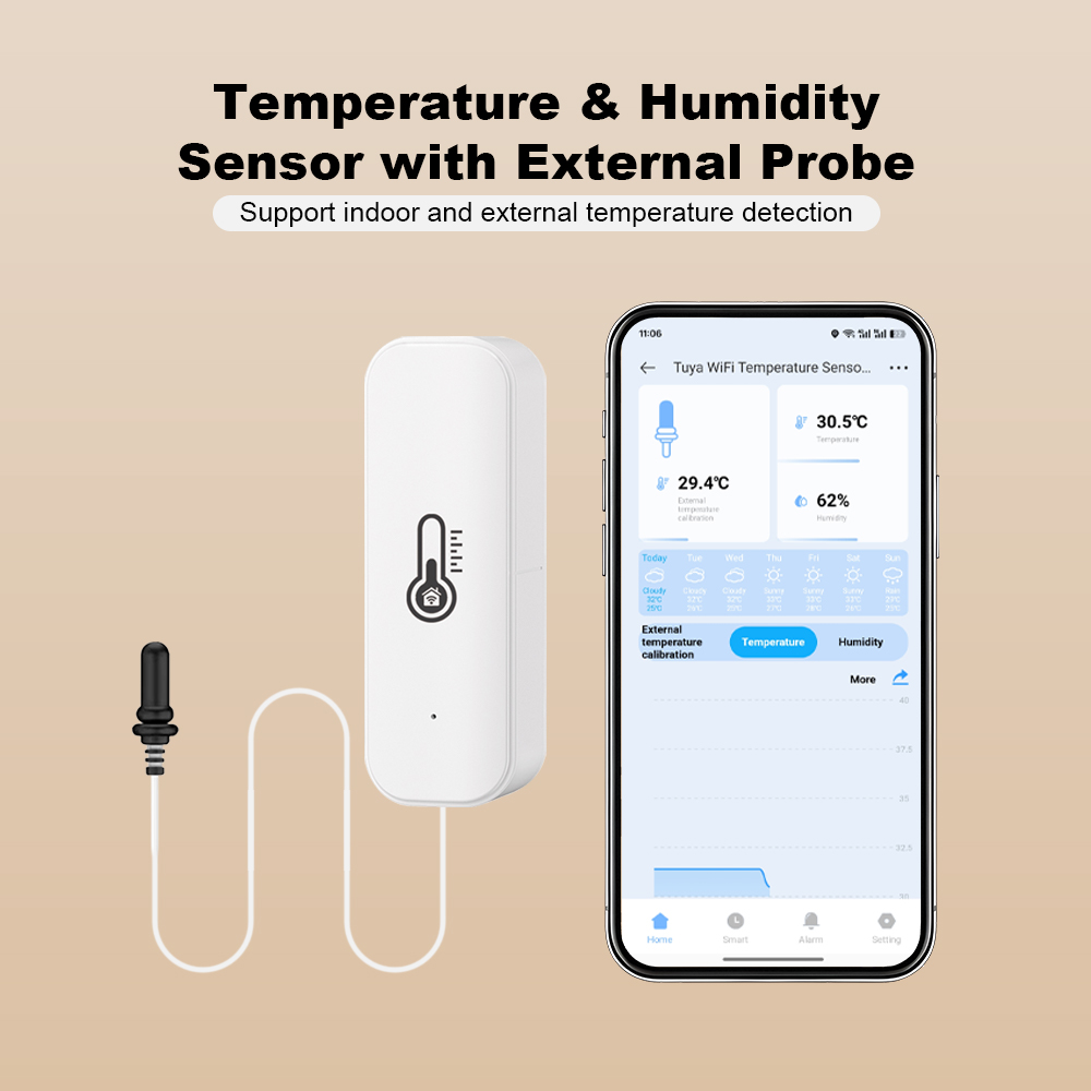 Novo Sensor de Umidade e Tempe - Smart Home Internet avaliação e preço